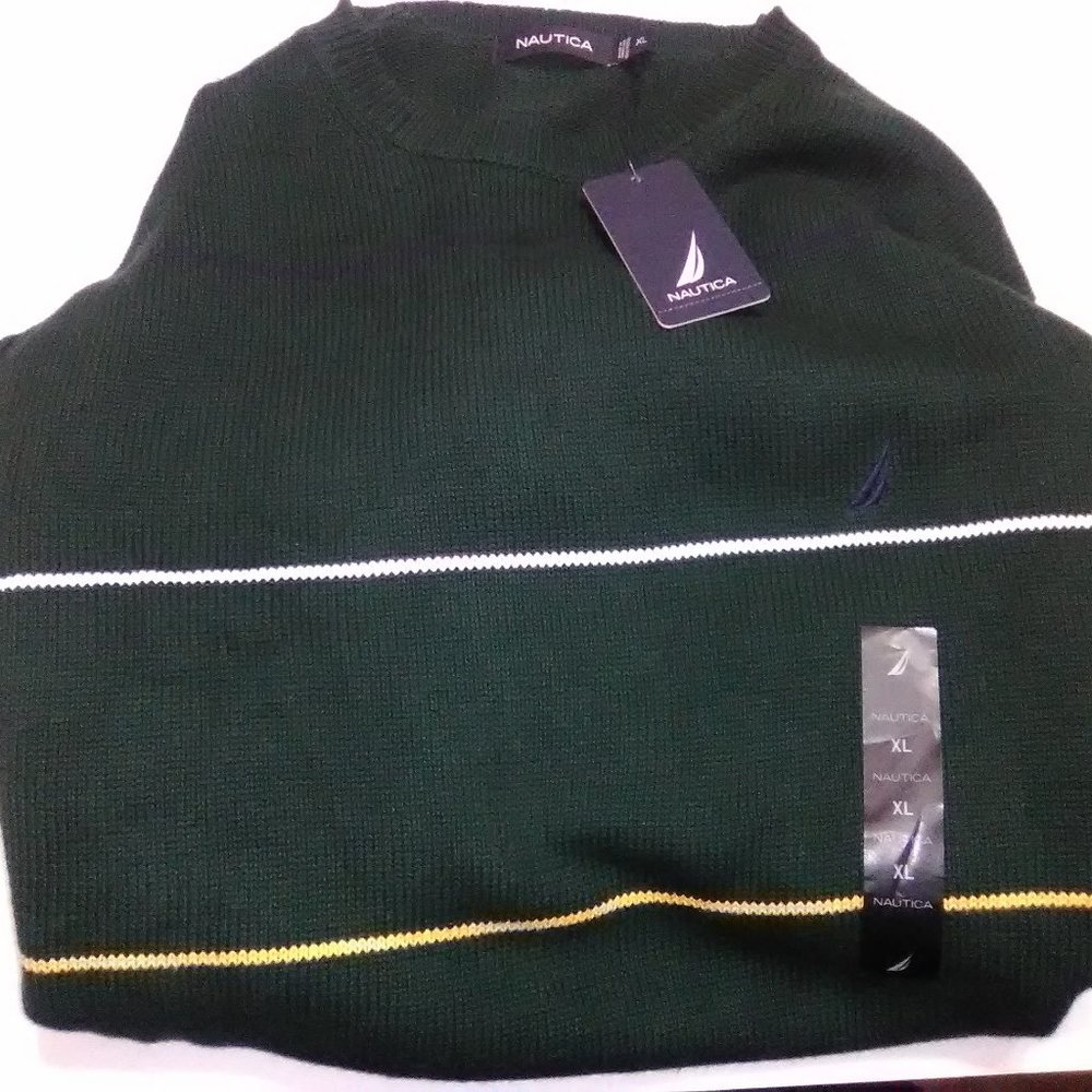 Mens Nautica XL Green Sweater